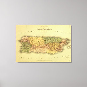 Toile Puerto RicoPanoramic MapPuerto Rico