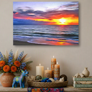 Toile Puerto Vallarta Malecon Sunset 1739 Art