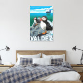 Toile Puffins & Cruise Ship - Valdez, Alaska (Insitu(Chambre))