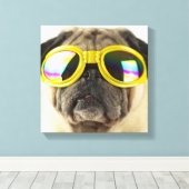Toile Pug with Goggles (Insitu (Plancher de Bois))