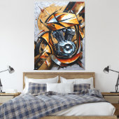 Toile Puissance à carreaux dorés (Insitu(Chambre))