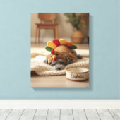 Toile Puppy's First Turkey Day Canvas Print (Insitu (Plancher de Bois))