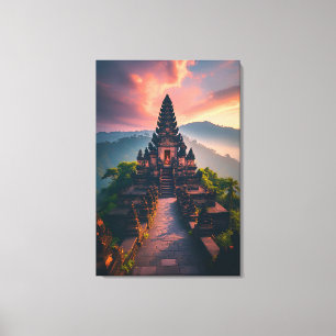 Toile Pura Senja Bali - “Temple de Bali au coucher du so