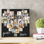 Toile Pure Love Heart Formé Photo Collage Petit Carré<br><div class="desc">Créez votre propre collection de photos en forme de coeur avec 36 de vos photos de famille et selfies préférés. Le collage comprend une variété de paysages, de portraits et de formes carrés pour vous donner plein d'options lors de la pose de votre propre photo. La conception est complétée par...</div>