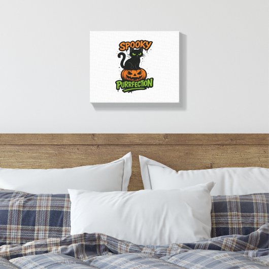 Toile Purfection éffrayante - Chat noir mignon sur Hal C (Insitu(Chambre))