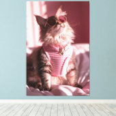 Toile Purfection rose : Chic Chat dans le style (Insitu (Plancher de Bois))