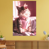 Toile Purfection rose : Chic Chat dans le style (Insitu(Salon))
