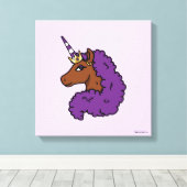 Toile Purple Afro Unicorn (Insitu (Plancher de Bois))