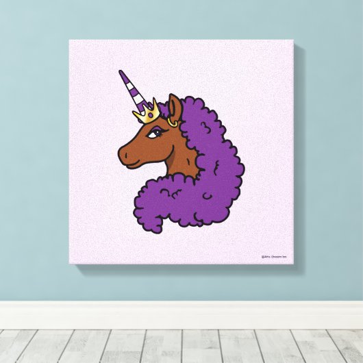 Toile Purple Afro Unicorn (Insitu (Plancher de Bois))