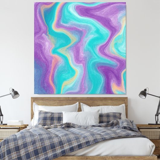 Toile Purple, Bleu, Or et Turquoise tourbillons paisible (Insitu(Chambre))