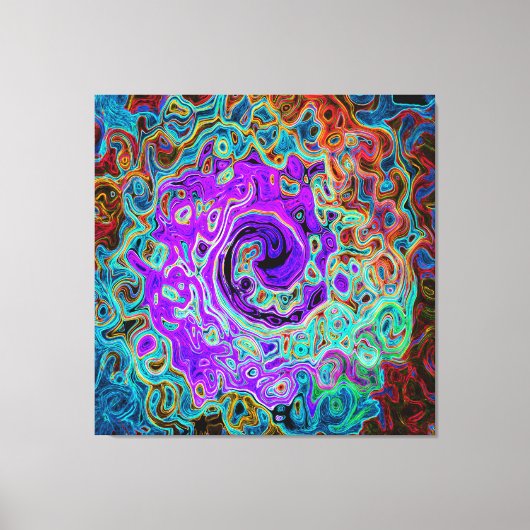 Toile Purple Colorful Groovy Abstract Retro Liquid Swirl (Recto)