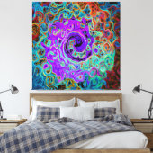 Toile Purple Colorful Groovy Abstract Retro Liquid Swirl (Insitu(Chambre))