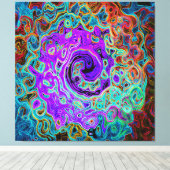 Toile Purple Colorful Groovy Abstract Retro Liquid Swirl (Insitu (Plancher de Bois))