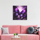 Toile Purple Galaxy Butterfly Canvas Wall Art (Insitu(Salon))