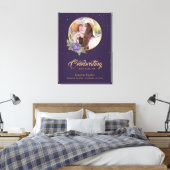 Toile Purple Gold Floral Affiche de bienvenue funéraire (Insitu(Chambre))