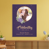 Toile Purple Gold Floral Affiche de bienvenue funéraire (Insitu(Salon))