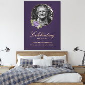 Toile Purple Gold Floral Photo Funeral Affiche de bienve (Insitu(Chambre))