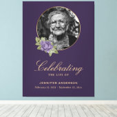 Toile Purple Gold Floral Photo Funeral Affiche de bienve (Insitu (Plancher de Bois))