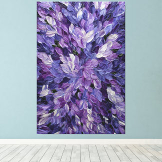 Toile Purple Lavender White Petal Cluster Abstract Wall 