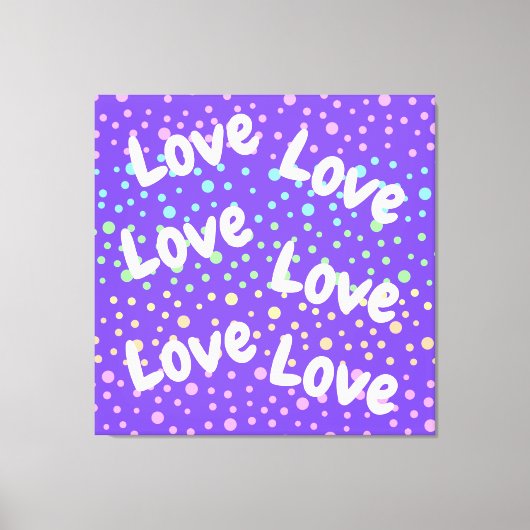 Toile Purple Love et Rainbow Dots (Recto)