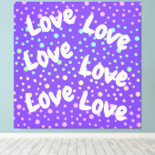 Toile Purple Love et Rainbow Dots (Insitu (Plancher de Bois))