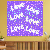 Toile Purple Love et Rainbow Dots (Insitu(Salon))