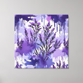 Toile Purple Watercolor with Florals (Recto)