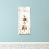 Toile Putti au milieu de sauts de fleurs et de feuilles (Insitu (Plancher de Bois))