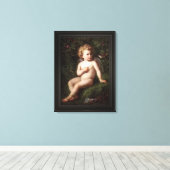 Toile Putto Alimenter Une Fraise À Un Oiseau (Insitu (Plancher de Bois))