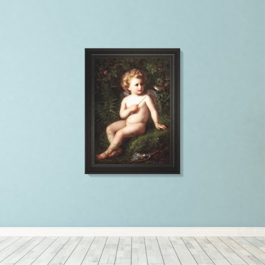 Toile Putto Alimenter Une Fraise À Un Oiseau (Insitu (Plancher de Bois))