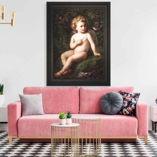 Toile Putto Alimenter Une Fraise À Un Oiseau (Insitu(Salon))