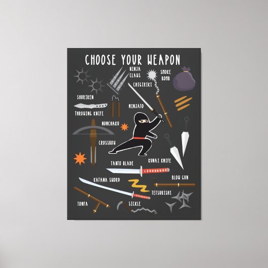 Toile Puzzle d'armes de Ninja (Recto)