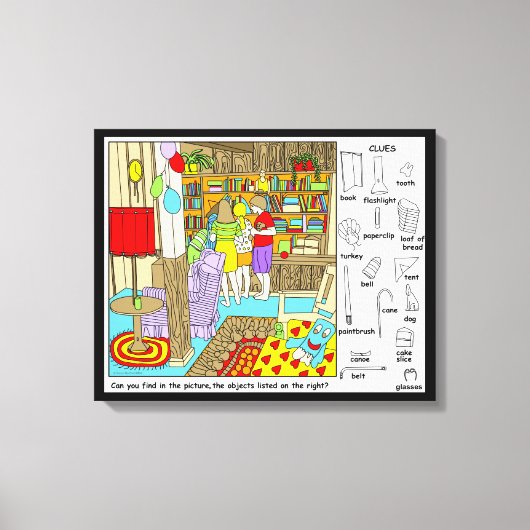 Toile Puzzle d'objets cachés amis (Recto)