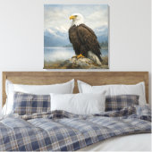 Toile Pygargue à tête blanche perché lac (Insitu(Chambre))