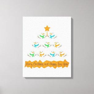 Toile Pyramide des sapins de Noël faite de bonhommes de