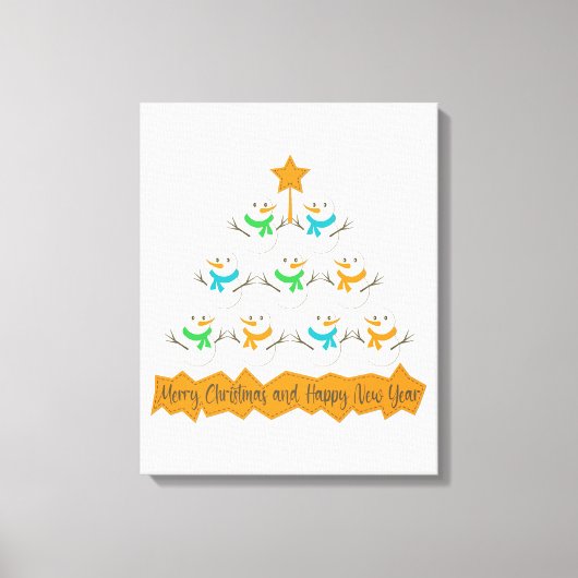 Toile Pyramide des sapins de Noël faite de bonhommes de (Recto)