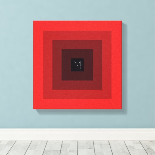 Toile Pyramide inversée rouge à 5 niveaux Initiale perso (Insitu (Plancher de Bois))