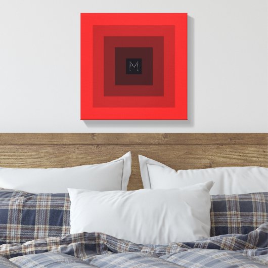 Toile Pyramide inversée rouge à 5 niveaux Initiale perso (Insitu(Chambre))