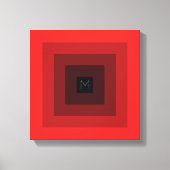 Toile Pyramide inversée rouge à 5 niveaux Initiale perso (Recto)