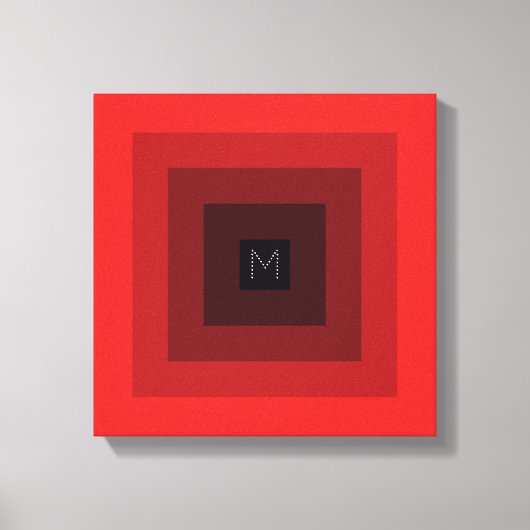 Toile Pyramide inversée rouge à 5 niveaux Initiale perso (Recto)