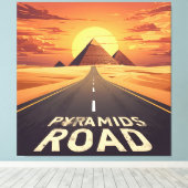Toile Pyramides de la route du coucher de soleil Égypte (Insitu (Plancher de Bois))