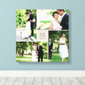 Toile Quadrillage Taupe Monogramme Mariage 4 Collage Pho (Insitu (Plancher de Bois))