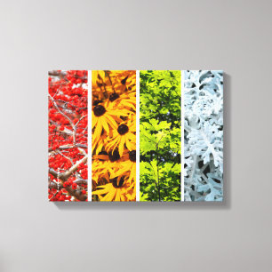 Toile Quadriptyque des couleurs des saisons changeantes