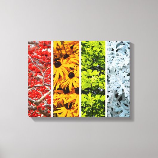 Toile Quadriptyque des couleurs des saisons changeantes (Recto)
