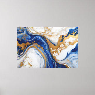 Toile Quadro Abstrato azul, cinza e dourado em Canvas