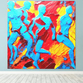 Toile Quadro Abstrato em Canvas A Reconstrução Humana (Insitu (Plancher de Bois))