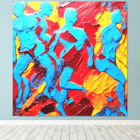 Toile Quadro Abstrato em Canvas A Reconstrução Humana (Insitu (Plancher de Bois))