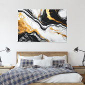 Toile Quadro abstrato Mármore preto, branco, dourado (Insitu(Chambre))