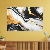 Toile Quadro abstrato Mármore preto, branco, dourado (Insitu(Salon))