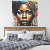 Toile Quadro abstrato rosto de mulher negra (Insitu(Chambre))